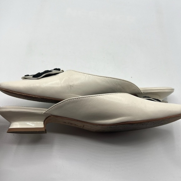 Tory Burch Sz 10 Patos Logo Kitten Heel Mules - Picture 9 of 13